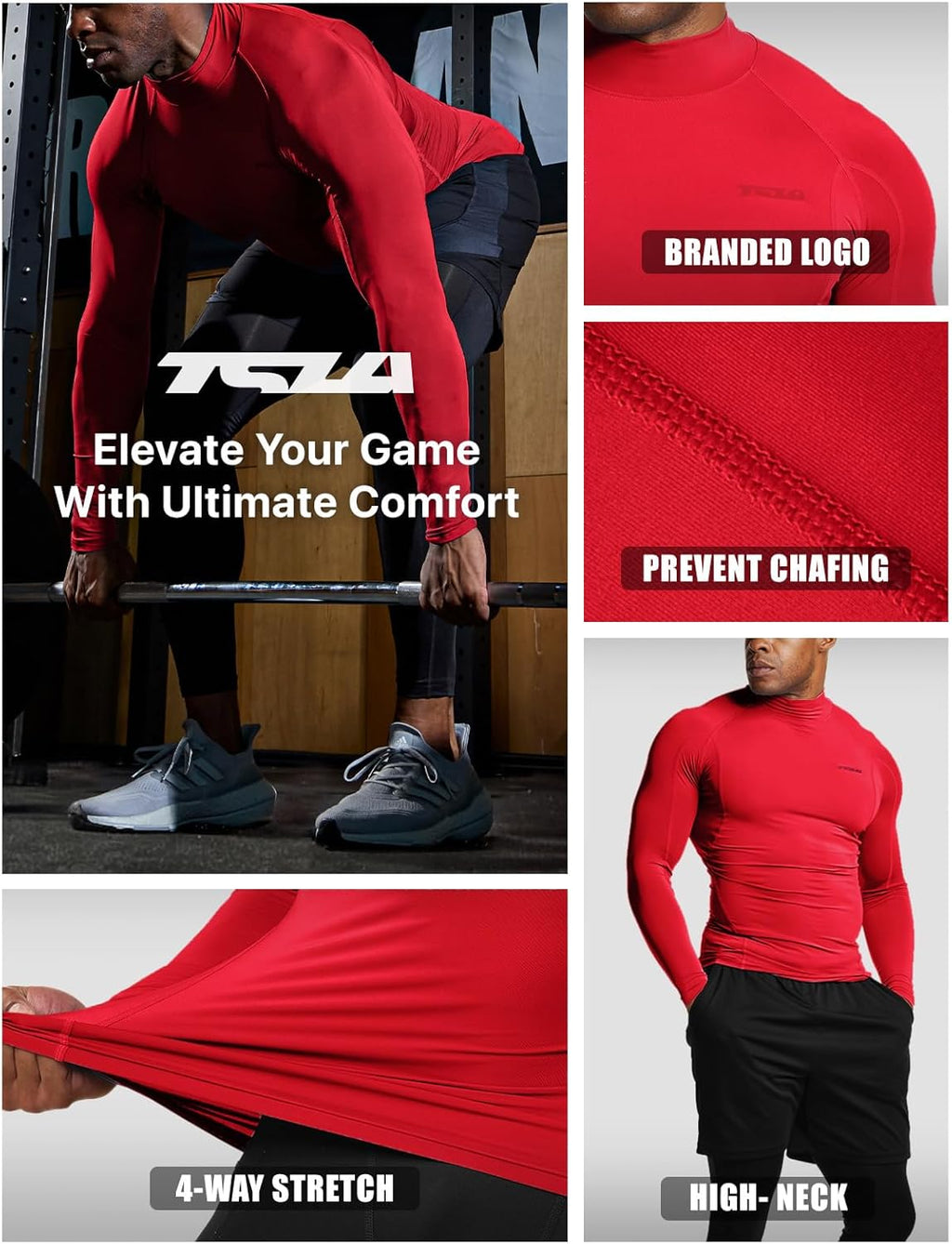 Men's UPF 50+ Compression Shirt Long Sleeve | Athletic Base Layer for Gym, Running, Water Sports & Outdoor Activities