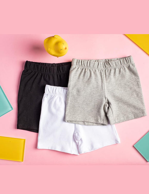 Girls Cotton Bike Shorts 3-Pack (Sizes 2T–16) | Soft Stretch Biker Shorts for Dresses, Dance & Sports