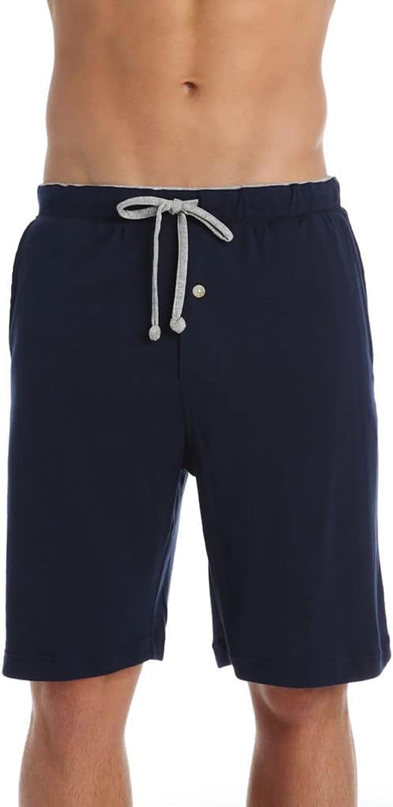 Men's Soft Knit Athletic Lounge Shorts | Comfortable Elastic Waist Sleep Shorts with Pockets